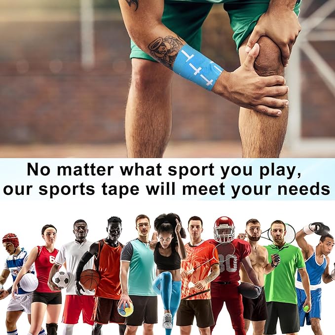 MiniInflat 2 Pcs Christian Cross Athletic Tape Sports Tape 2in x 23ft Religion Jesus Wrist Wrap for Soccer Football Baseball, Gift for Graduation Teacher Nurses Week Pentecost(Blue,Crosses)