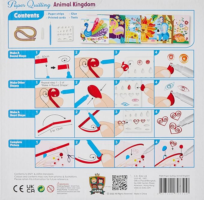 C.S. Kids DIY Paper Quilling Arts & Crafts Gifts – Animal Kingdom| 3D Paper - Image 2
