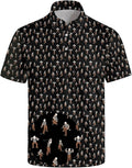 Golf Polo Shirts for Men Funny Print Short Sleeve Golf Shirts Performance Golf Polos