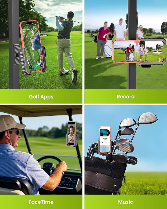 Magnetic Golf Cart Phone Holder Mount- Holds Up to 6 LBS, 3s Phone Clip Install,Phone Caddy for iPhone Galaxy Fits EZGO Club Car Yamaha Icon,Golf Cart Accessories Essentials Gift