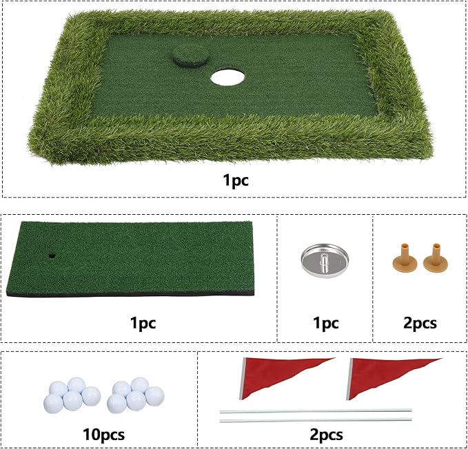 HSM Floating Golf Green - Chipping Green, Fun Pool Golf Game, Outdoor Putting Mats Training Accessories