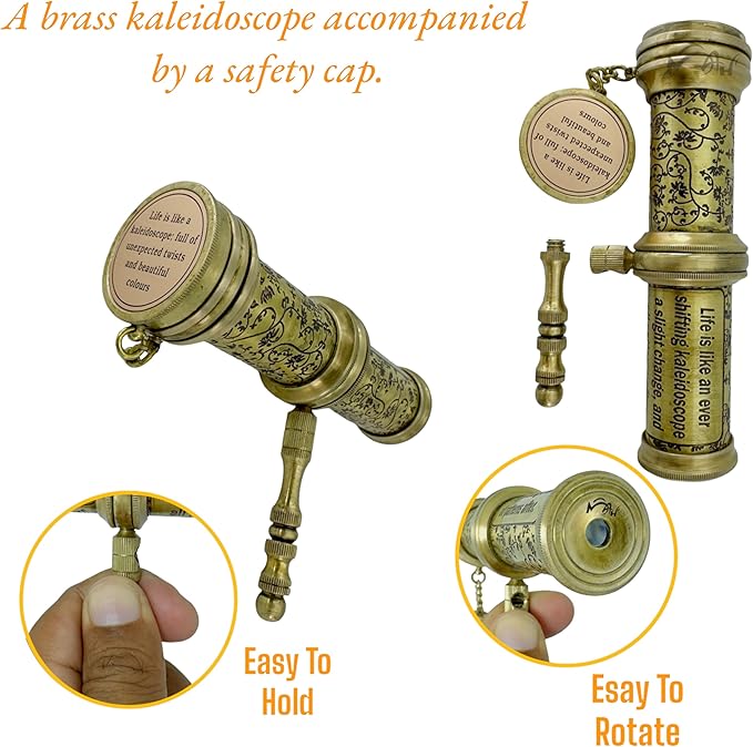 Handcrafted Brass Kaleidoscope – Vintage Nautical Collectible Gift - Image 5