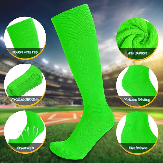 Baseball Socks and Belt Combo for Youth Adult - Softball Socks and Belt for Boys and Girls
