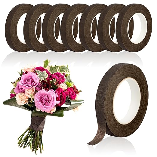 8 Packs Floral Tape, 1/2" Wide Flower Tape, Adhesive Florist Tape by COIDEA