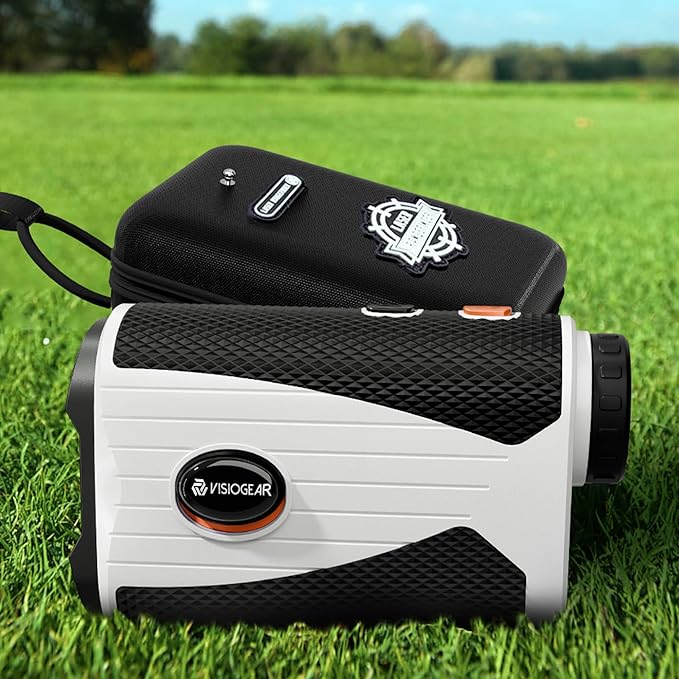VISIOGEAR Golf Rangefinder with Slope, 1200 Yards Laser Range Finder for Golfer, 7X Magnification Range Finder Rechargeable Golf Accessories for Men, Flag Pole Locking Vibration