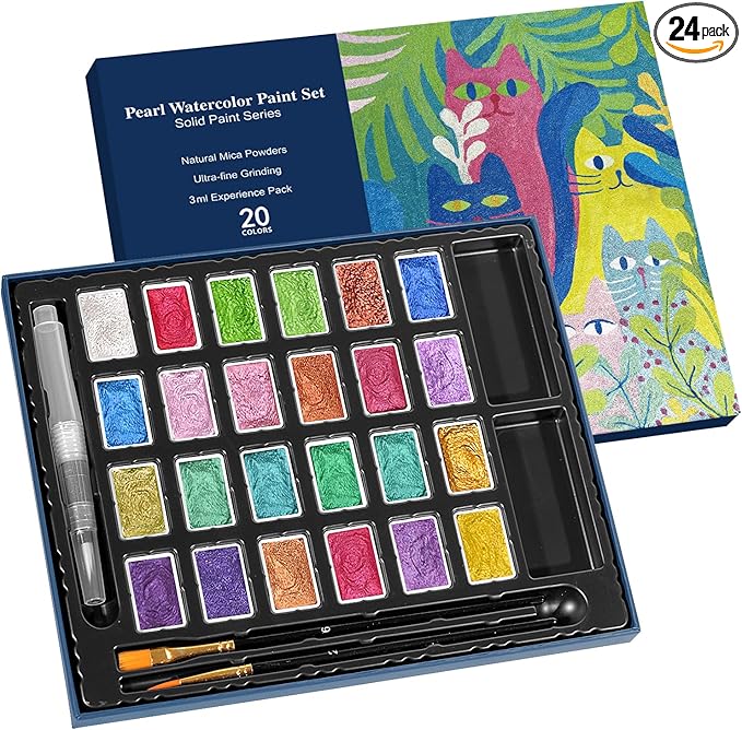 3ml Glitter Watercolor Paint Set by CraftyManor