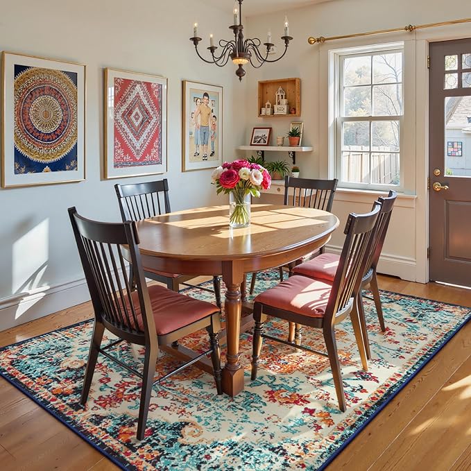 Lahome Bohemian Floral Medallion Area Rug - Image 3
