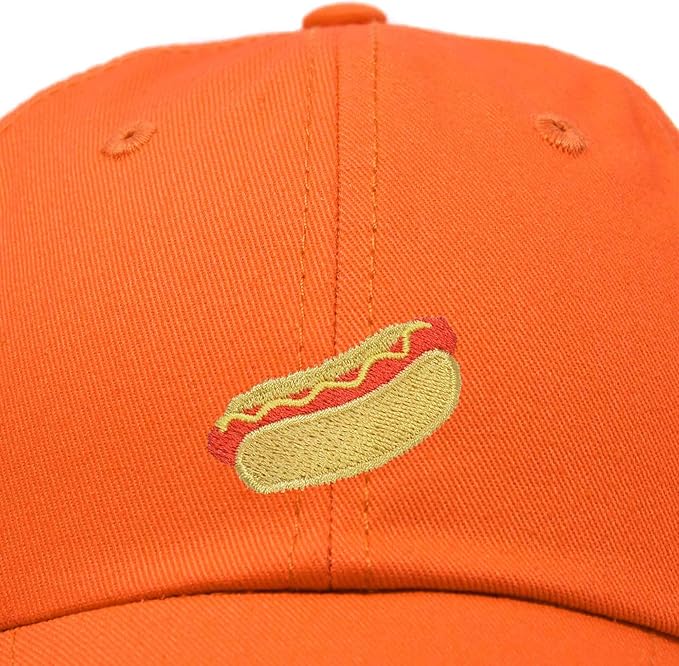 DALIX Hot Dog Hat Embroidered Mens Womens Baseball Cap