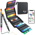 100 Colors Numbered Dual Tip Brush Pens by AEDAGA