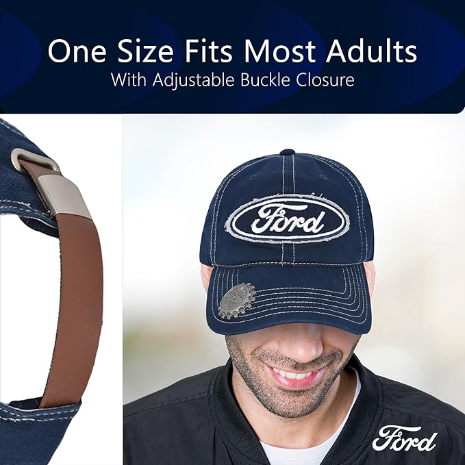 Ford Truck Hat, Logo Mesh Adjustable Baseball Cap with Curved Brim