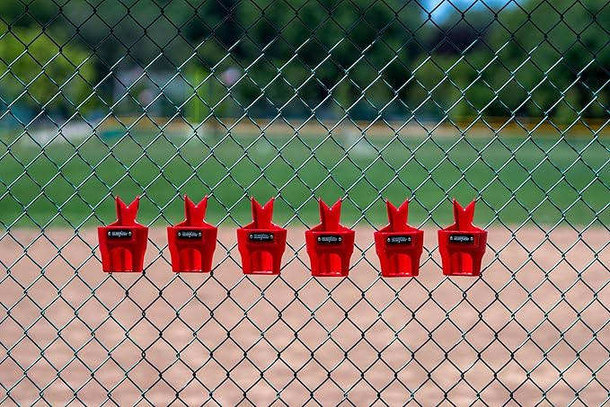 Fence Cup Holder | Drink Holder for Chain Link Fence | Fits Stanley, Yeti & Gatorade | Baseball Dugout, Softball, Pickleball & Tennis | Made in USA | The Fence Buddy (Red)