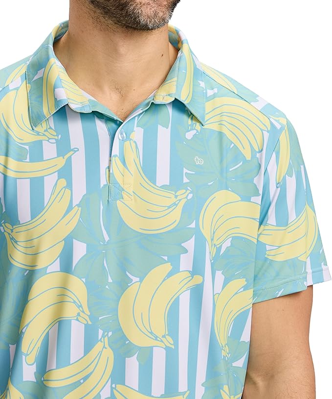 Tipsy Elves Men's Performance Golf Shirt - 4-Way Stretch, Quick Dry, Athletic Cut - Golf Polo