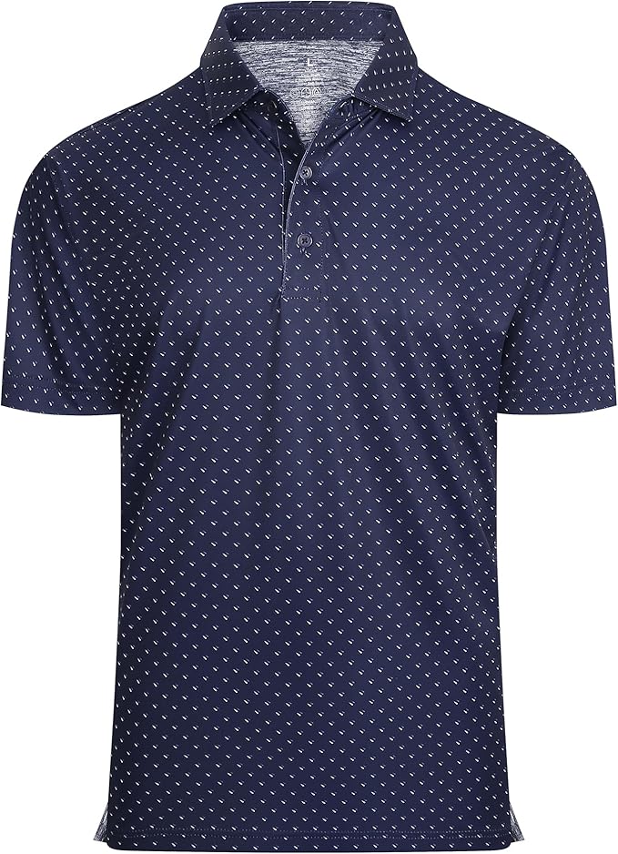Damipow Premium Golf Shirts for Men Dry Fit Performance Polo Short Sleeve Collared Shirt