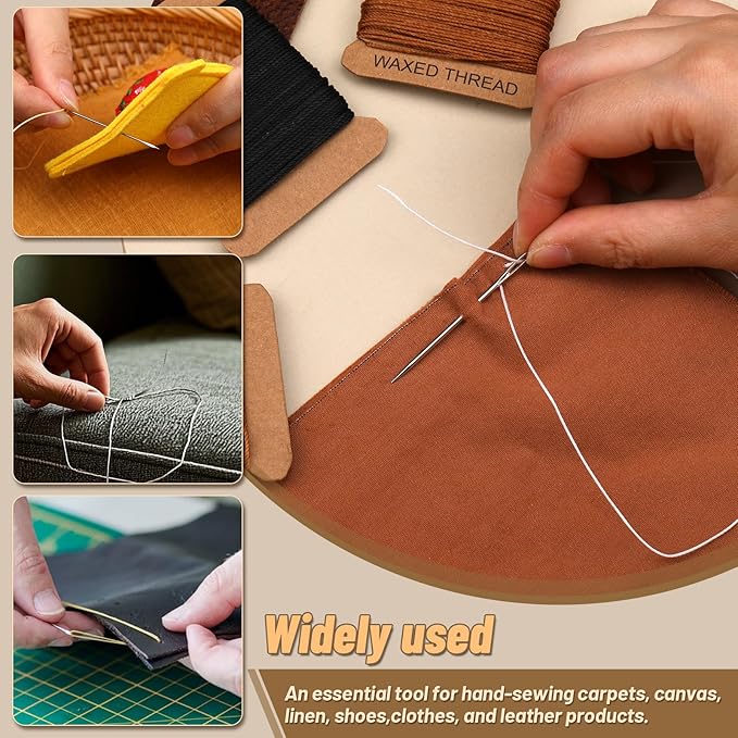 IMZAY Upholstery Repair Kit, Waxed Sewing Thread, 132 Yards Heavy Duty Leather - Image 7