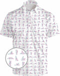 HUURAY Funny Golf Polos for Men Funny Print Short Sleeve Shirts Quick Dry Polo Shirts Hawaiian Shirt Performance Golf Outfits