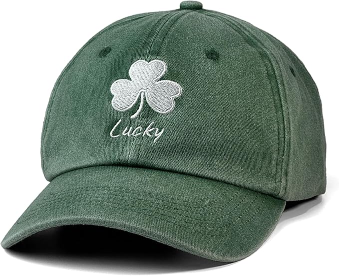St Patricks Day hat Green Baseball Cap Shamrock Embroidered for man Women Funny
