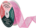 Mandala Crafts Pink Burlap Wired Ribbon 1 Inches Wide Jute Ribbons by MandalaCrafts