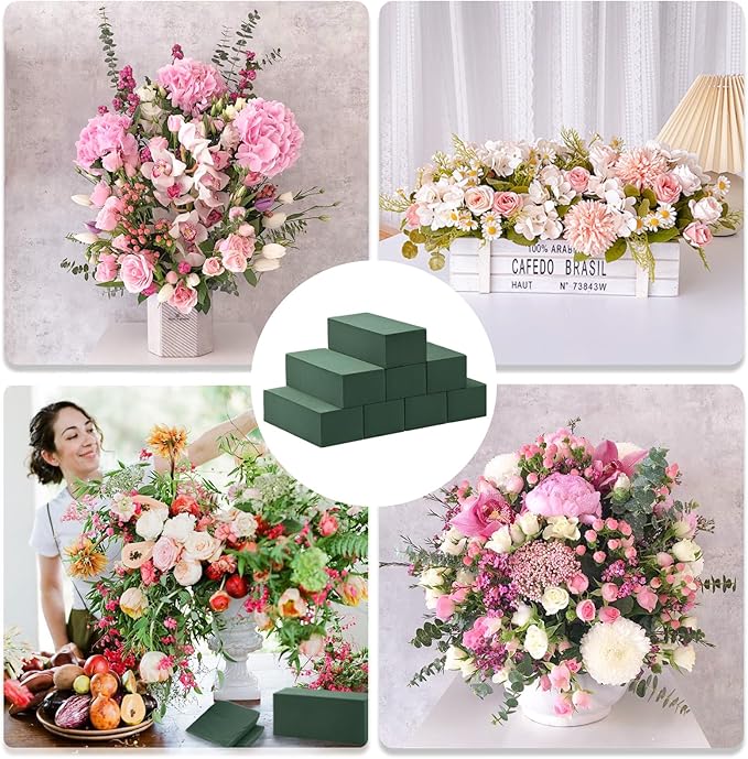 Tunnkit 8 Pcs Floral Foam Blocks Each 7.8" L x 3.5" W x 2.4" H Wet & Dry Flower - Image 5