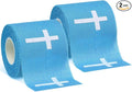 MiniInflat 2 Pcs Christian Cross Athletic Tape Sports Tape 2in x 23ft Religion Jesus Wrist Wrap for Soccer Football Baseball, Gift for Graduation Teacher Nurses Week Pentecost(Blue,Crosses)