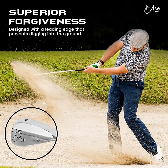Premium CM-1 Golf Wedge Set or Individual Golf Wedges - Full Face Grooves + Milled Face Wedges, Singles or Set for Men Lob, Gap, Sand Wedged 50/52/54/56/58/60 Degree Clubs