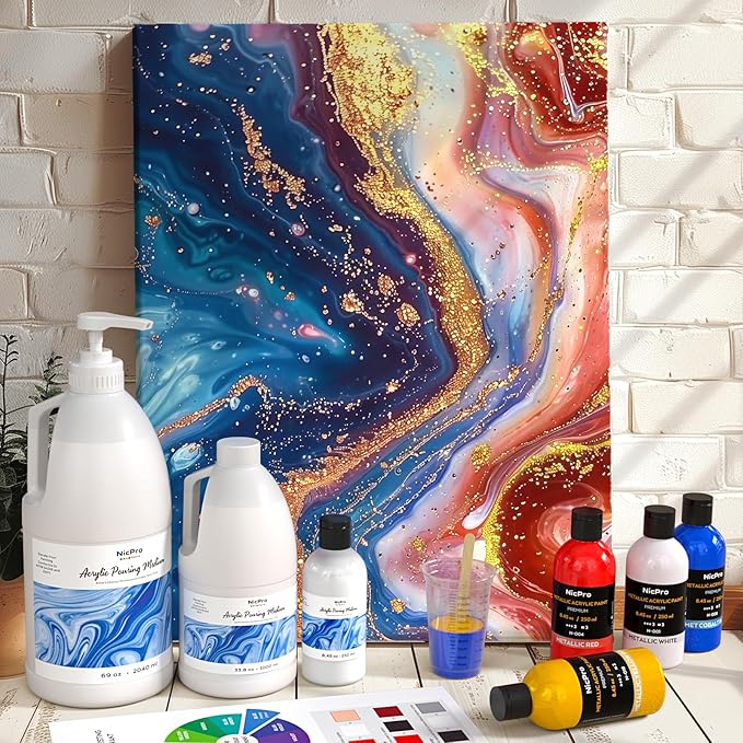 Nicpro Pouring Medium for Acrylic Paint 69oz / 2040ml, Acrylic Paint Thinner - Image 6