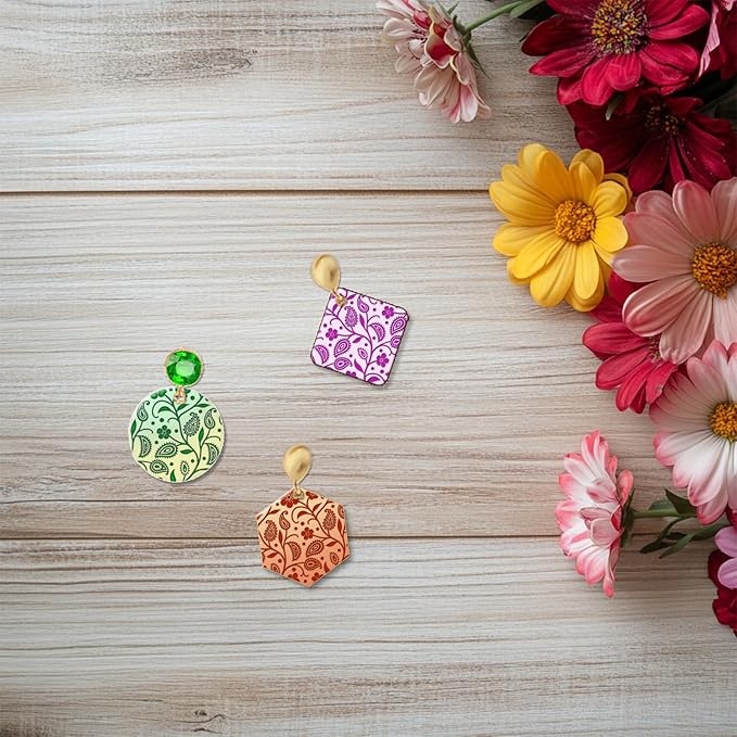 CHGCRAFT Paisley Pattern Polymer Clay Texture Sheet Vines Vintage Flowers - Image 6