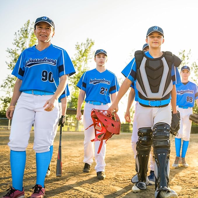 Haysandy Baseball or Softball Sock and Belt Combo Set 3 Football Baseball Socks with Softball Belt for Youth Boys Kids