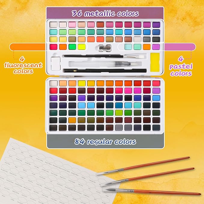 Caliart Watercolor Paint Set, 128 Colors - Image 5