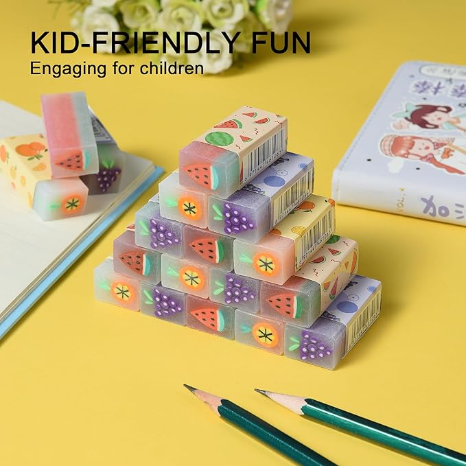 HILAZA 18Pcs Cute Fruit Erasers - Image 5