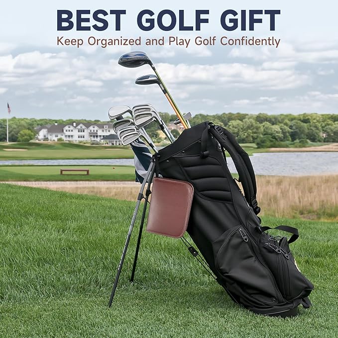 SANTA CASA Golf Gift Set - Complete Golfing Accessories for Men & Women, Dad, with 3 Golf Balls, Bag Case, Rangefinder, Tees, Brush, Divot Knife, Scorer & Ball Clamp, Essentials Golf Accessories