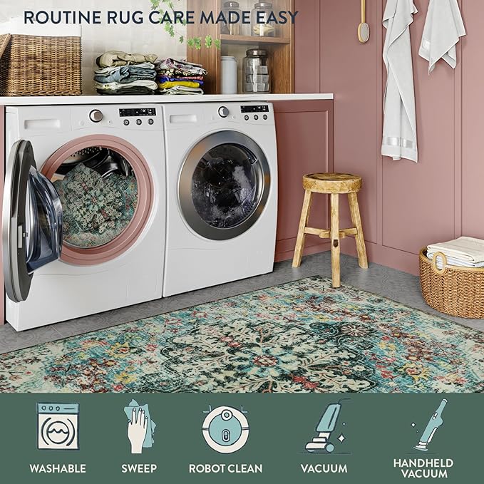 Lahome Bohemian Floral Medallion Area Rug - Image 5