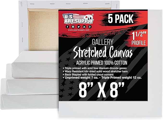 U.S. Art Supply Square Stretched Canvas by USArtSupply