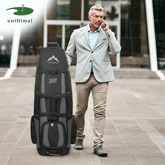 Soft-Sided Golf Travel Bags for Airlines with Wheels, Golf Club Travel Covers 900D Wear-Resistant Oxford, Waterproof, Universal Size