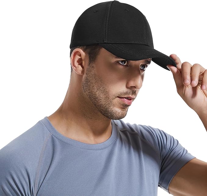 6 Panel Stretch Full Closed Baseball Caps Men's Blank Fitted Cap Curved Brim Elastic Closed Back Hat Q2426