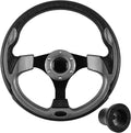 Golf Cart Accessories Steering Wheel and Golf Adapter for YAMAHA Golf Carts Adapter Skid-(5156black gray)