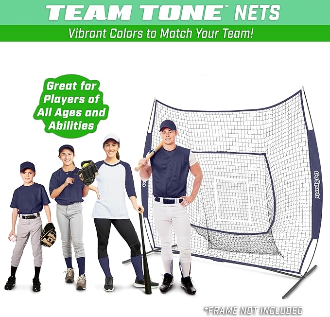 GoSports Replacement 7 x 7 ft Baseball Net - NET ONLY - Frame NOT Included - Choose Your Color