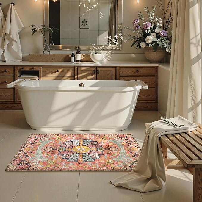 Lahome Bohemian Floral Medallion Runner Rug - Image 4