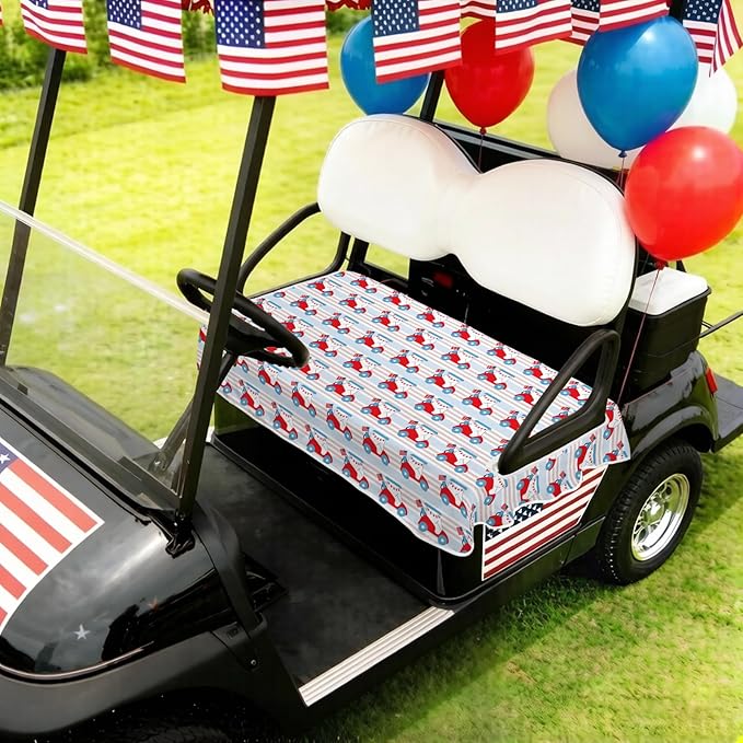 Golf Cart Seat Covers Club Car Golf Cart Accessories for Men Women Golf Carts Seat Towel Blanket 2-Seat Golf Cart Decorations