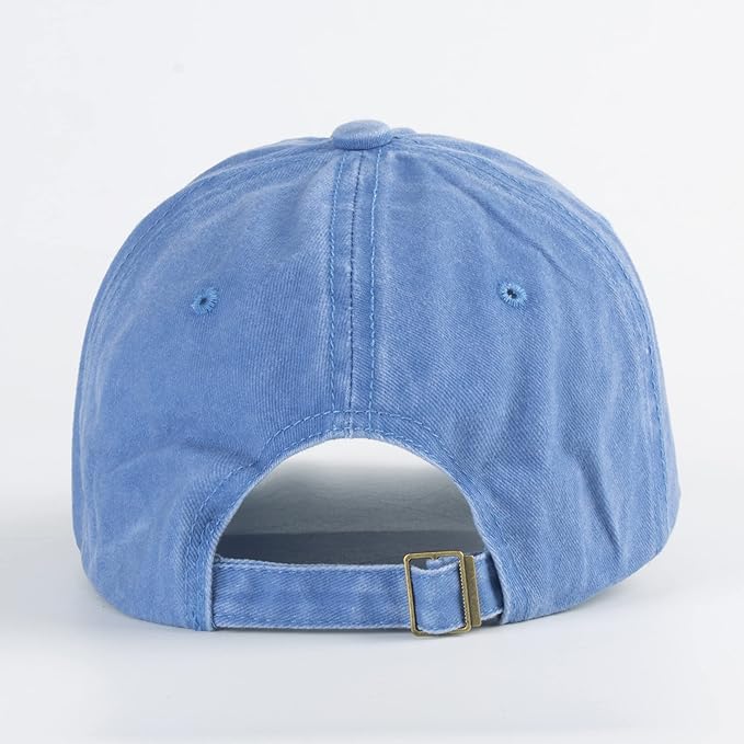 LANGZHEN Unisex Baseball Cap 100% Cotton Fits Men Women Washed Denim Adjustable Dad Hat