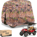10L0L Golf Cart Cover 2/4/4+2 Passenger for Yamaha EZGO Club Car, Heavy Duty 420D Waterproof Windproof Durable Oxford Golf Cart Cover with 3 Zipper Doors for All-Weather Protection (Black/Silver)