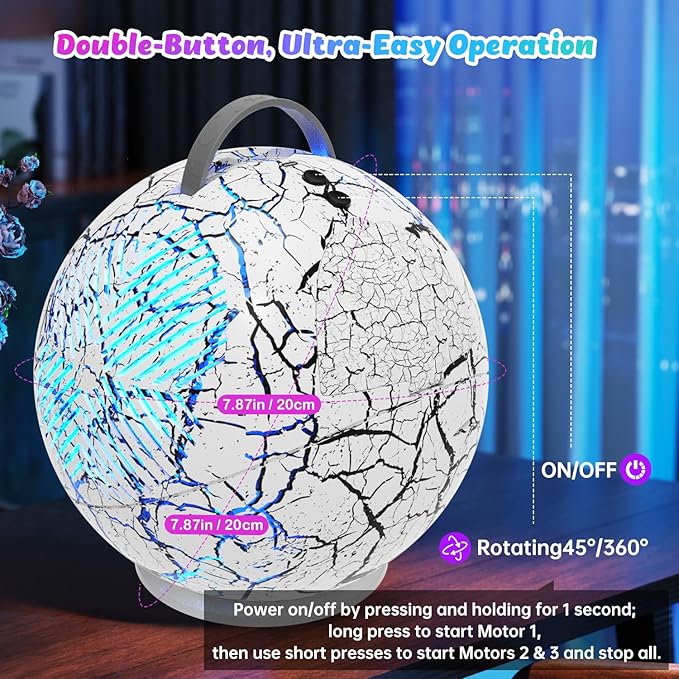 Bubble Machine for Kids Toddlers, 45°/360° Rotatable Spherical Bubble Maker Toy - Image 3
