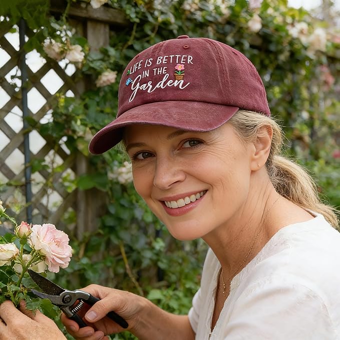 Gardening Gifts for Women, Gardening Hat, Mothers Day Plant Gift for Mom Grandma, Adjustable Embroidered Baseball Cap