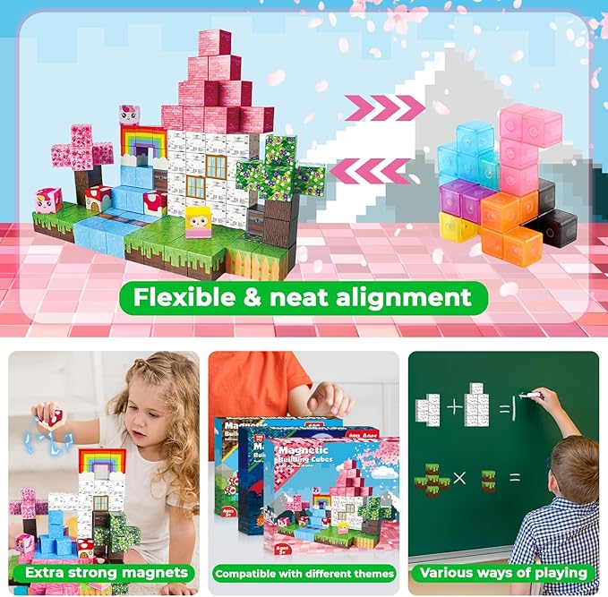 Goody King Magnetic Blocks|100PCS Magnetic Building Cubes, Unicorn Magnet Cubes - Image 5
