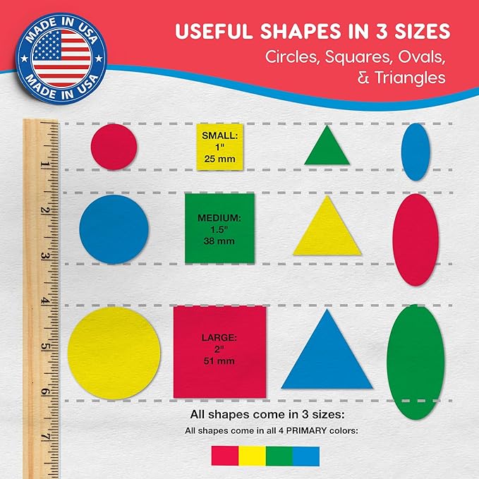 Basic Shapes 1: Circles, 676 Pieces US Made Card Stock Punch Out Geometric - Image 3