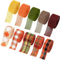 10 Rolls 50 Yard Fall Plaid Burlap Ribbon Rolls 1 Inch Autumn Gift Wrapping by JarThenaAMCS