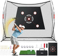 MoKo Golf Net, 10 x 7ft Golf Practice Net with Targets, Portable Hitting Nets for Backyard Garage Indoor, Improve Swing Putting Pitching, Gift for Men & Golfer