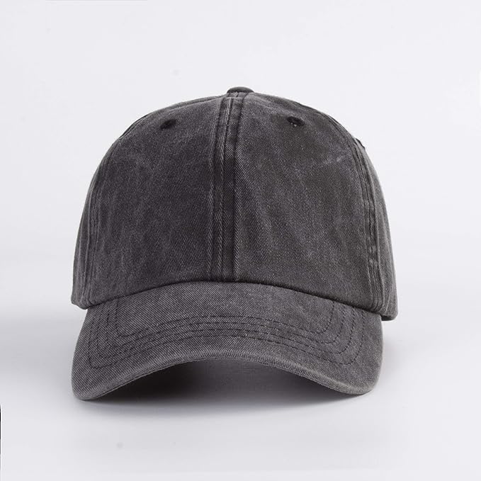 LANGZHEN Unisex Baseball Cap 100% Cotton Fits Men Women Washed Denim Adjustable Dad Hat