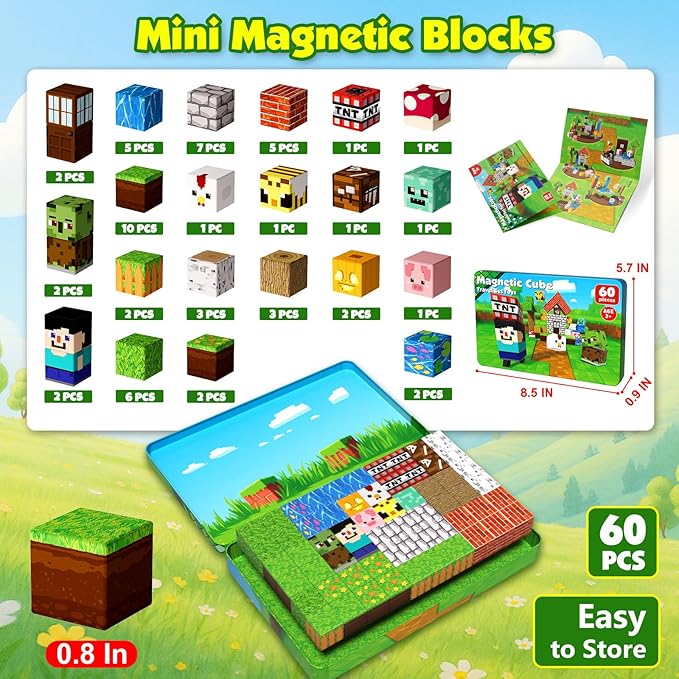 Mini Magnetic Blocks with Iron Box, STEM Educational Building Set Construction - Image 2