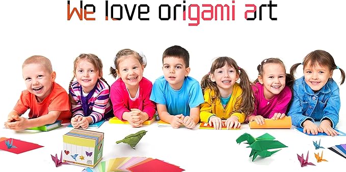 BUBU Origami Paper Kit 1000 Sheets 6 Inch Square Double Sided Color 20 Vivid - Image 7