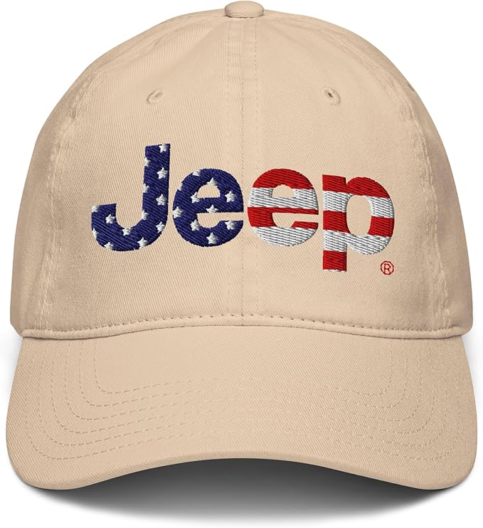 Jeep Flag Wordmark Logo Adjustable Baseball Hat